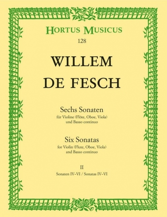 6 Sonaten Band 2 (Nr.4-6) fr Violine (Flte, Oboe, Viola) und Bc