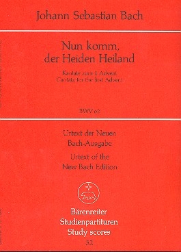 Nun komm der Heiden Heiland Kantate Nr.62 BWV62 Studienpartitur