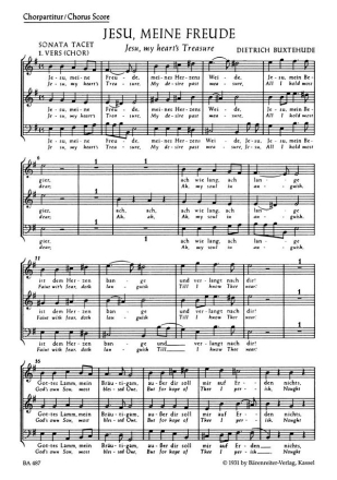 Jesu meine Freude fr Soli, gem Chor und Instrumente Chorpartitur (dt/en)