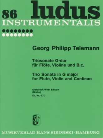 Triosonate G-Dur fr Flte, Violine und Bc Partitur und 3 Stimmen