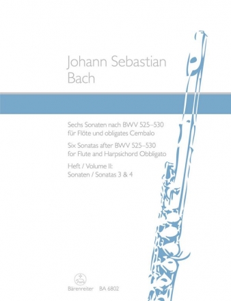 6 Sonaten nach BWV525-530 Band 2 (Nr.3-4) fr Flte und Cembalo