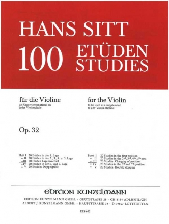 100 Studies op.32 vol.3 for violin Lagenwechsel