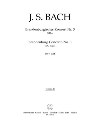 Brandenburgisches Konzert G-Dur Nr.3 BWV1048 Violine 2