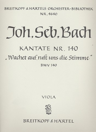 Wachet auf ruft uns die Stimme Kantate Nr.140 BWV140 Viola