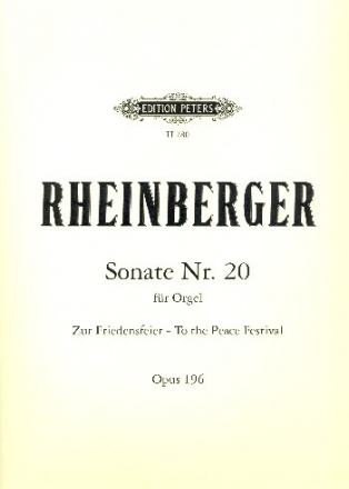 Sonata no. 20 f major  op.196 for organ
