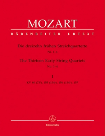 13 frhe Streichquartette Band 1 (KV80, 155, 156, 157) Stimmen