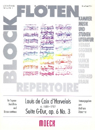 Suite G-Dur op.6,3  fr Sopranblockflte und Bc Stimmen