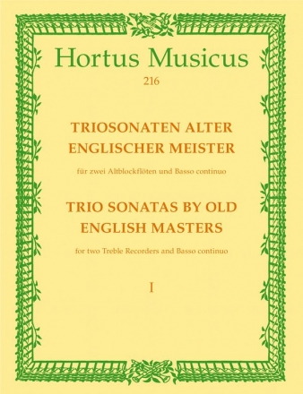 Triosonaten alter englischer Meister Band 1 fr 2 Altblockflten und Bc