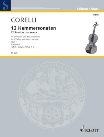 12 Kammersonaten op.4 Band 1 (Nr.1-6) fr 2 Violinen und Bc