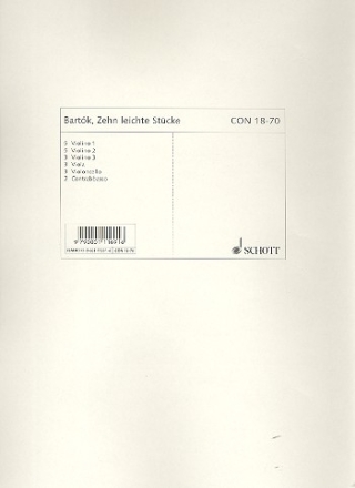 10 leichte Stcke fr Streichorchester Stimmensatz - 5 Violinen I, 5 Violinen II, 3 Violinen III, 3 Violen, 3