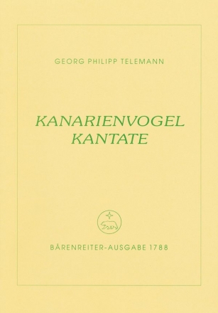 Kanarienvogel-Kantate Trauermusik eines kunsterfahrenen Canarienvogels Partitur und Stimmen