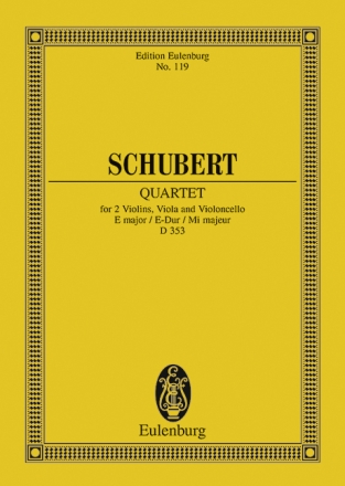 Quartet e major op. 125,2 for 2 violins, viola and violoncello Miniature score
