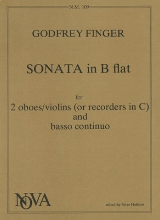 Sonata B flat major for 2 oboes and piano score and parts