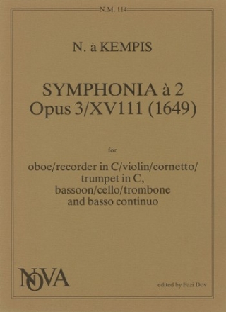 Symphonia  2 op.3 no.18 (1649) fr Cornett, Violoncello und Bc Stimmen