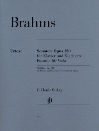 Sonaten op.120 für Klarinette oder Viola und Klavier für Viola und Klavier