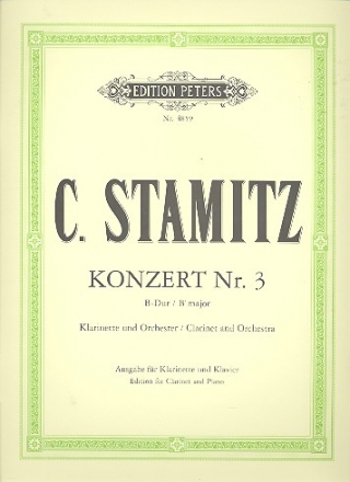 Konzert B-Dur Nr.3 fr Klarinette und Orchester fr Klarinette und Klavier