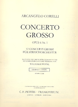 Concerto grosso D-Dur op.6,1 fr 2 Violinen, Violoncello, Streicher und Bc Cembalo