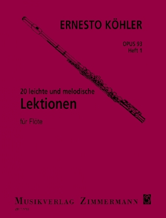 20 leichte und melodische Lektionen op.93 Band 1  fr Flte