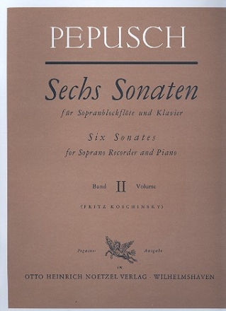 6 Sonaten Band 2 (Nr.4-6) für Sopranblockflöte und Klavier