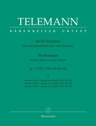 6 Sonaten op.2 Band 1 (Nr.1-3) fr 2 Flten Spielpartitur