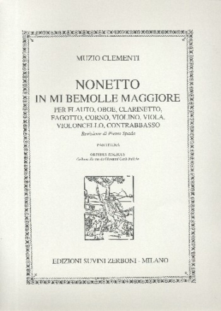 Nonetto mi bemol maggiore per quintetto a fiati, trio d'archi e contrabbasso partitura