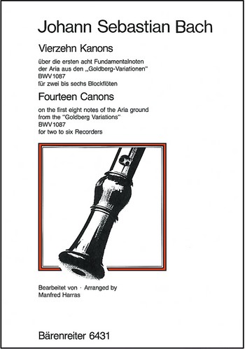 14 Kanons ber die ersten 8 Fundamentalnoten der Aria aus den Goldberg-Variationen fr 2-6 Blockflten