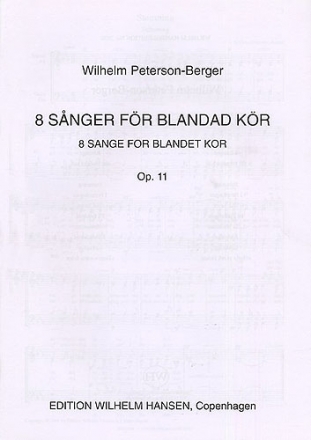 8 Lieder op.11 für gem Chor a cappella Partitur (dt)