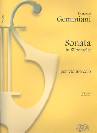 Sonata si bemolle per violino solo Corti, M., ed