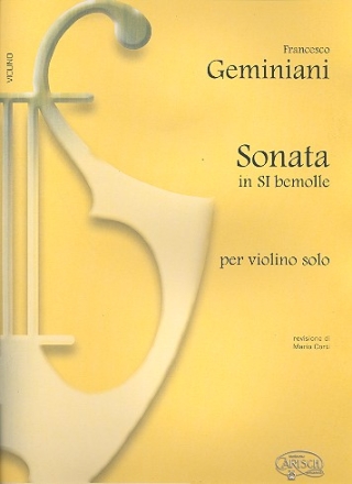 Sonata si bemolle per violino solo Corti, M., ed
