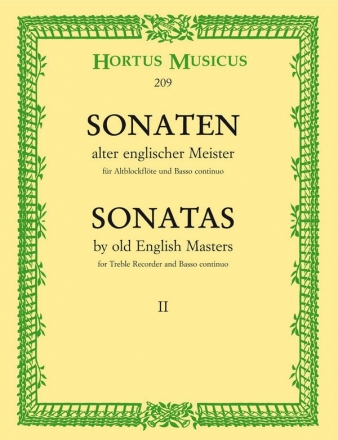Sonaten alter englischer Meister Band 2 fr Altblockflte und Bc