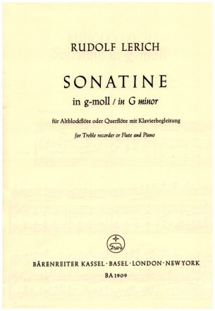 Sonatine g-Moll fr Altblockflte und Klavier (Verlagskopie)