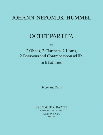 Partita E flat major for 2 oboes, 2 clarinets, 2 bassoons and 2 horns score and parts