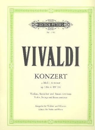 Konzert a-Moll op.3,6 RV356 für Violine und Streicher für Violine und Klavier