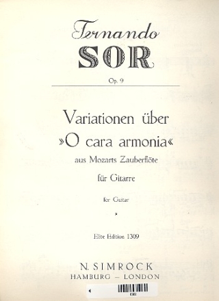 Variationen ber ein Thema aus Mozarts Zauberflte op.9 fr Gitarre