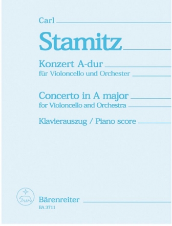 Konzert A-Dur  fr Violoncello und Orchester  fr Violoncello und Klavier
