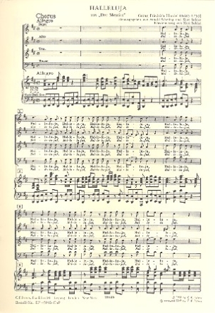 Halleluja aus 'Der Messias' fr Soli, gem Chor und Orchester Chorpartitur (dt/en)
