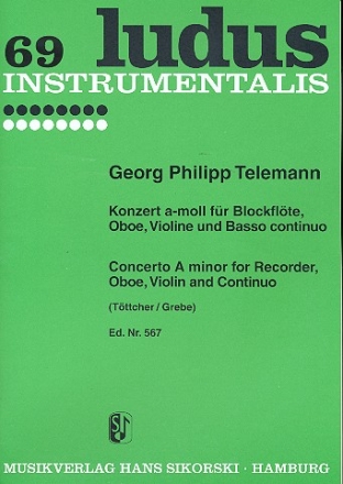 Concerto a-Moll fr Altblockflte, Oboe, Violine und Bc