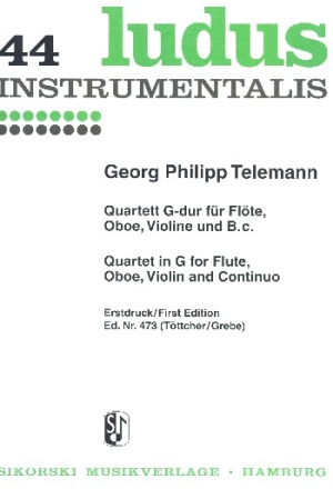 Quartett G-Dur fr Flte, Oboe, Violine und Bc Tafelmusik 1733, 1, 2