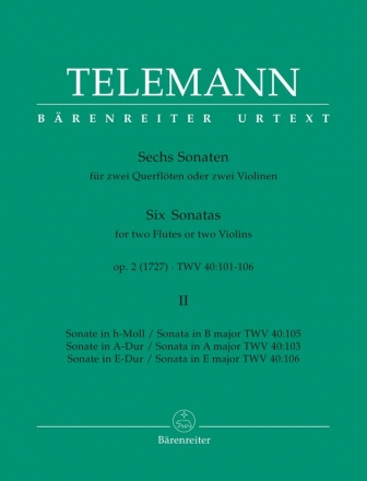 6 Sonaten op.2 Band 2 (Nr.4-6) fr 2 Flten Spielpartitur