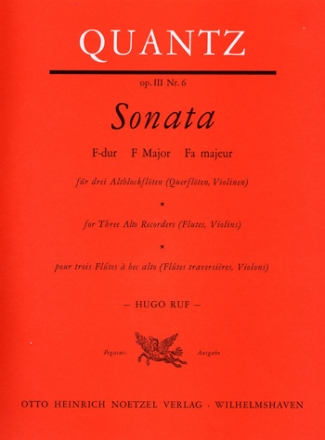 Sonate F-Dur op.3,6 fr 3 Altblockflten (Flten, Violinen) Spielpartitur