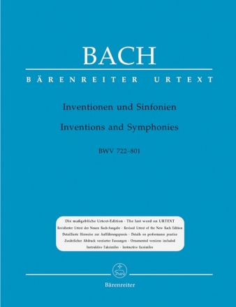 Inventionen und Sinfonien BWV772-801 fr Klavier