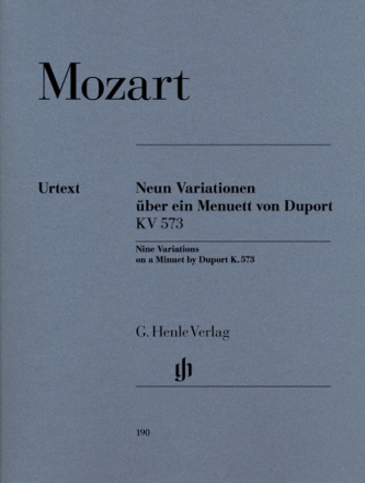 9 Variationen ber ein Menuett von Duport KV573 fr Klavier