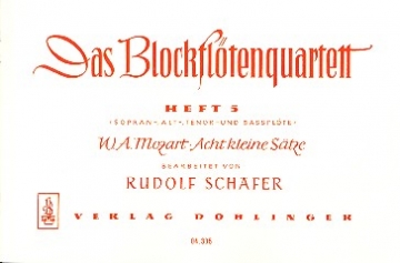 Das Blockfltenquartett Band 5 8 kleine Stcke (SATB)