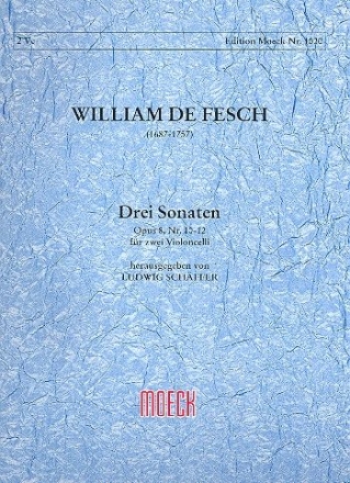 3 Sonaten op.8,10-12 fr 2 Violoncelli Spielpartitur