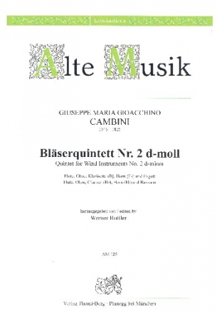 Quintett d-Moll Nr.2 fr Flte, Oboe, Klarinette, Horn und Fagott Stimmen