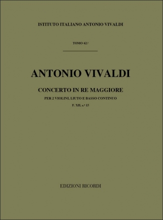 Konzert D-Dur RV93 F.XII:15 fr 2 Violinen Partitur