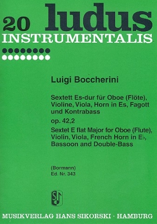 Sextett Es-Dur op.42,2 für Oboe, Fagott, Horn, Violine, Viola und Kontrabaß,   Stimmen