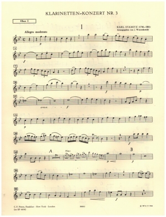 Konzert B-Dur Nr.3 für Klarinette und Orchester Harmonie