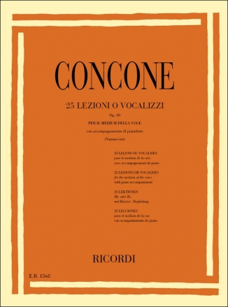 25 lezioni o vocalizzi op.10 per il medium della voce con accompagnamento di pianoforte