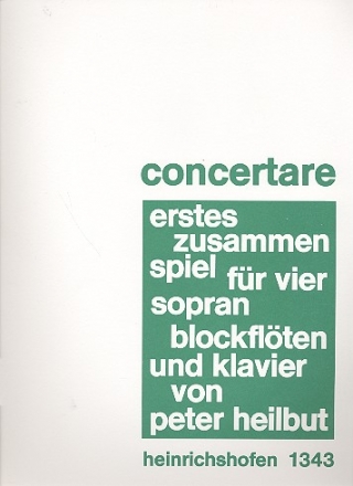 Erstes Zusammenspiel fr 4 Sopranblockflten und Klavier